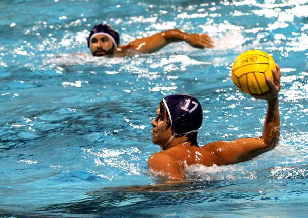 Sean Little takes a shot as Vanguard finishes their second season of men's water polo.